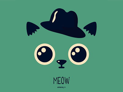 Meow cat icon illustation meow