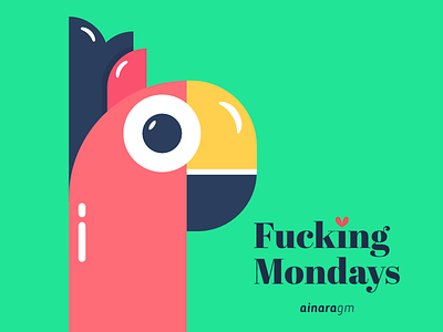 Fucking Mondays bird character design illustration monday vector