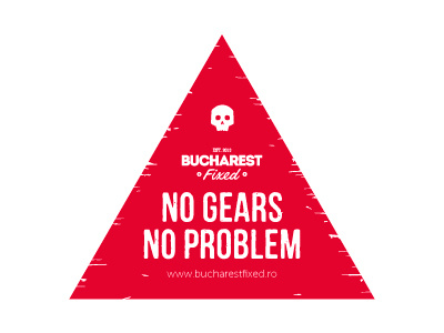 Bucharest Fixed Sticker badge bike fixed gear grunge red skull sticker texture