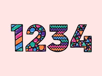 Candy Numerals candy lettering numeral numerals texture typography