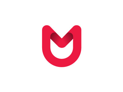 M Mark gradient letter logo m mail mark
