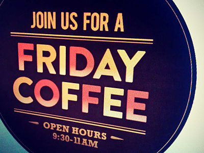 Friday Coffee badge coffee gradient typography