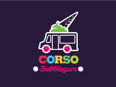 Corso Icecream: flavouring branding bubblegum economy flavour graphic design ice cream logo logotype truck