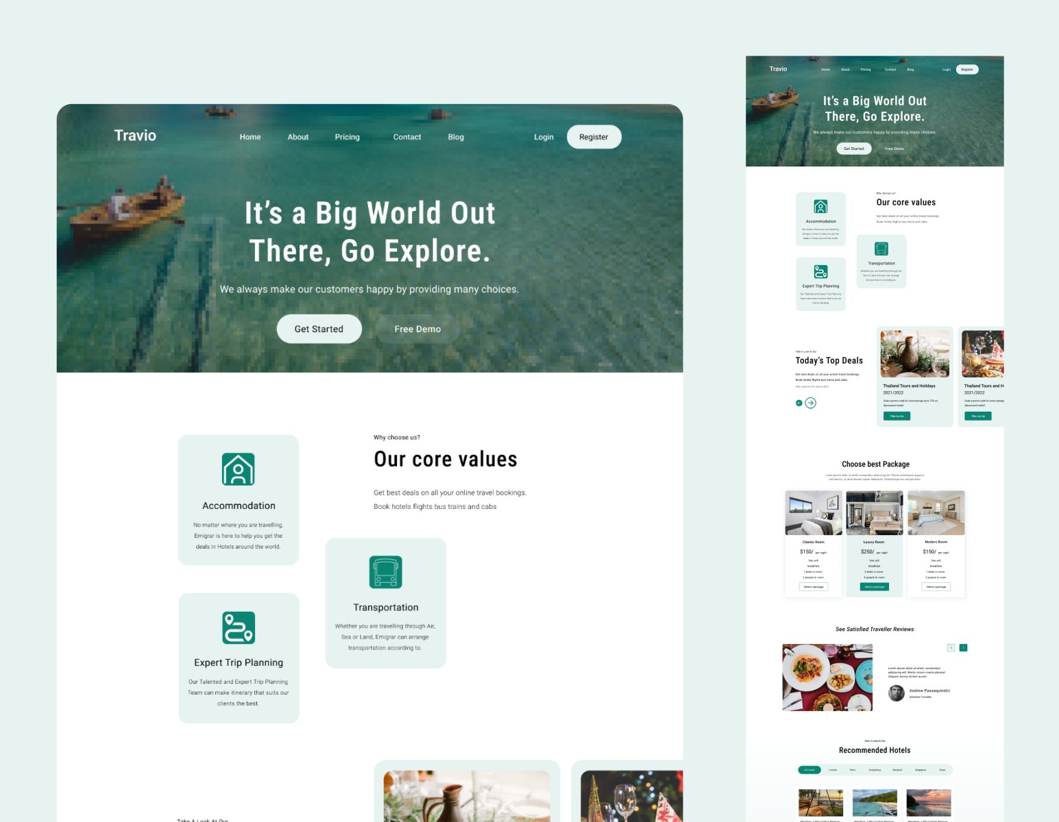 Travel Landing Page Exploration by Sandra PV on Dribbble