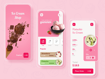 Ice Cream Mobile Shop app app design cmarix design development graphic design ice cream ice cream shop ice cream shop design illustration mobile app mobile app design mobile app development ui design ui ux ui ux design uiux user experience user interface ux design