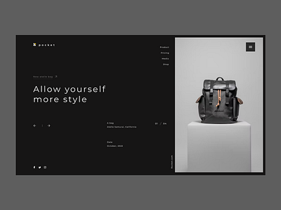 Bag Shop - MIN. bag black clean design flat graphic design logo minimal minimalism photo shop site store studio typography ui vector web