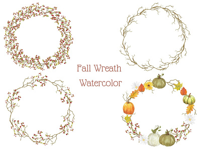 Fall/Autumn Wreath design graphic design illustration watercolor