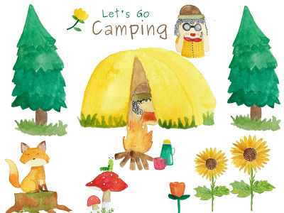 Camping Watercolor