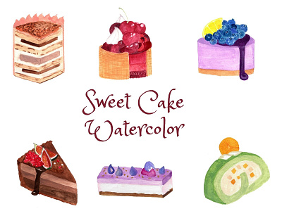 Sweet Cake Watercolor design graphic design illustration watercolor