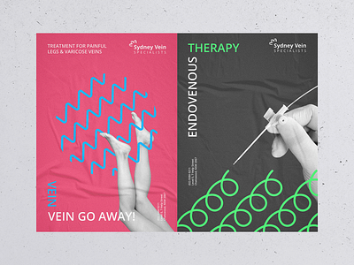 Vein Clinic Posters graphic design poster design vector