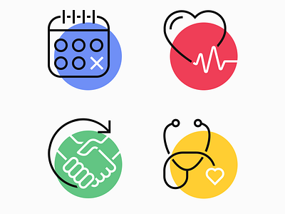 Medical Icons calendar cardiogram flat flat icon hand shake heart icons lines medical medical icon stethoscope