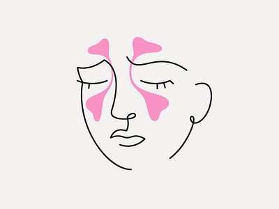 Sinusitis flat icon illustration lines medical vector