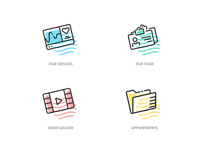 Icon sets for the featured navigation design flat icon illustration lines medical