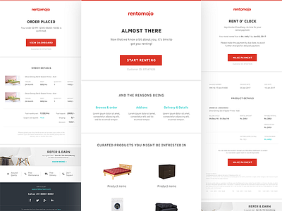 Rentomojo e-mail redesign