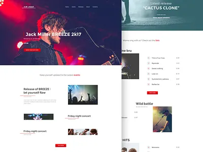 Music Album Landing page album clean events image landing minimal music page songs ui ux