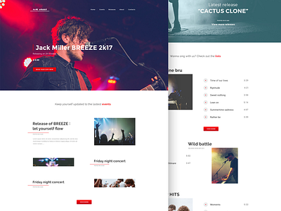 Music Album Landing page