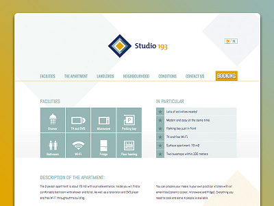 Interactive one page for Studio 193 icons iconset interface logo modern one page online booking simplistic usability user interface webdesign