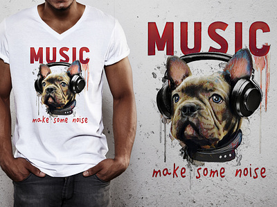 French bulldog illustration. T-shirt Graphic. animal print artwork banner design dog fabric french bulldog graphic design illustration logo music music slogan pop art poster retro sticker t shirt graphic t shirt print vector wallpaper