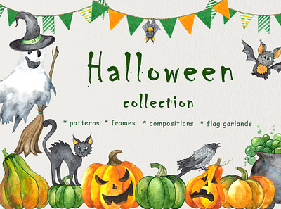 Halloween collection baby branding child composition design draw frame graphics hand illustration