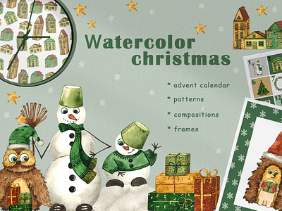 Watercolor christmas