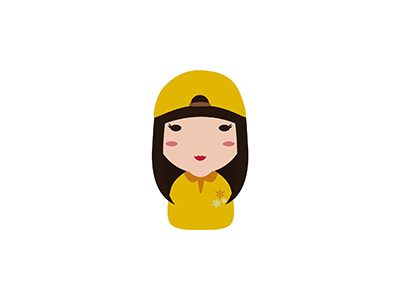 Character 10 asian character design flat girl vector