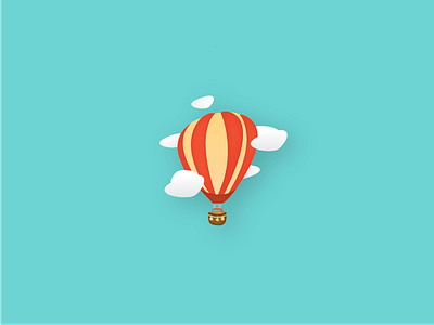 Air balloon in the clouds airballoon clouds icon illustration