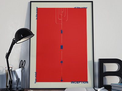Inception Poster for Filmink Project colors filmink inception ink minimal movie poster typo