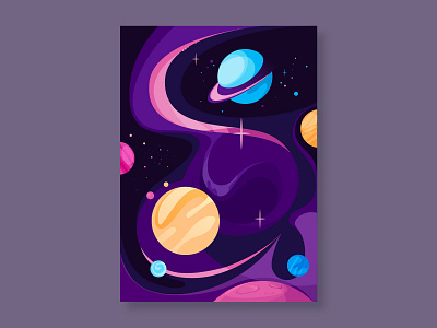 'Space' collection. Poster design. abstract