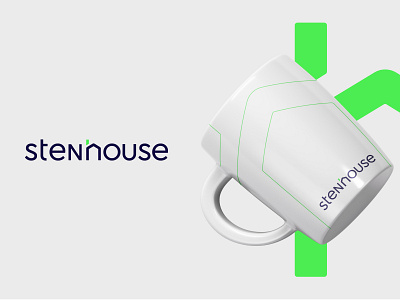 Stenhouse brand identity branding design education flat minimal shape green h house institute logo designer new york startup type typography