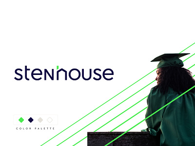 Stenhouse brand identity education green house logo logo designer modern minimal flat shape new york university