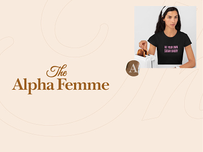 The Alpha Femme brand branding clothes female feminine lettering logo designer tshirt typography