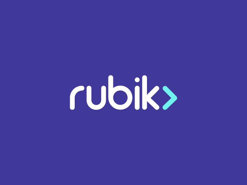 Rubik / IT firm / logo design blockchain cryptocurrency bitcoin crypto coin modern logo clean logo simple logo arrow logo logo designer violet logo purple logo it logo code logo new york kharkov kharkiv ukraine purple arrow code firm mark