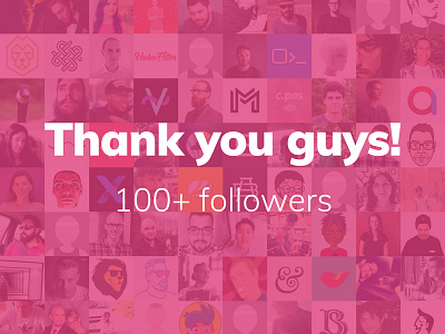 Dribbble 100+ followers 100 community design dribbble flat followers milestone thank you