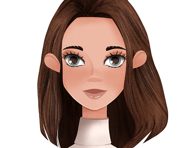 Stylized portrait of a girl illustration