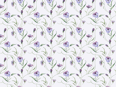 The seamless pattern with pansies botanical design floral flowers garden flowers purple pansies seamless pattern violet flowers watercolor