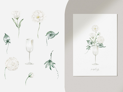 White Flowers for Poster design