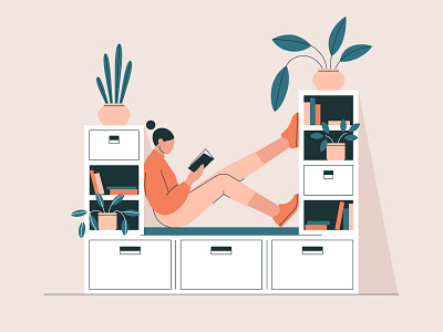 Book therapy adobe illustrator book home illustration interior reading vector vector art woman