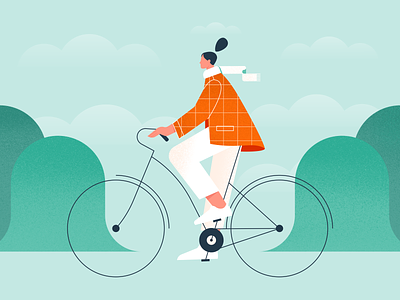 Cycling activity adobe illustrator bicycle bike character cycling girl illustration outdoor procreate riding vector vector art woman