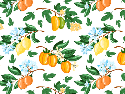 Fruit pattern illustration vector