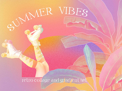 Summer gradient collection collage gragient graphic design illustration summer