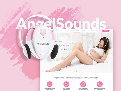 AngelSounds clean flat landing page landingpage layout onepage pink ui ux web webdesign website