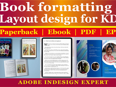 I will do book formatting and layout design for KDP amazon kdp amazon kindle book cover design book design book formatting book layout design design ebook cover design ebook formatting illustration kindle books kindle formatting paperback formatting