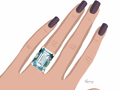 Jewelry 2d accessories crystal design fashion illustration flat gems hand illustration jewelry ring topaz