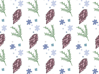 New Year and Christmas Patterns art christmas tree color pattern decoration digital drawing flat gift holiday illustration new year package pattern pine cone plant seamless pattern snowflake winter xmas
