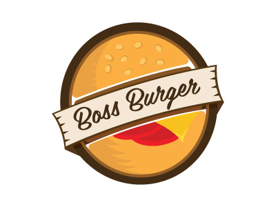 Boss Burger badge burger burger chain business fastfood food restaurant retail ribbon store
