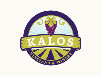 Kalos Vineyard & Winery badge business emblem finance grape grapes grapevine liquor vine vineyard wine winery