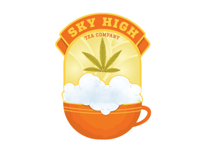 Sky High badge business cannabis cannabis tea cloud coffee consltancy finance leaf mesh sky high tea