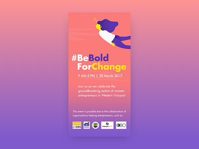 #BeBoldForChange bold for change character dream flying girl illustration material design women