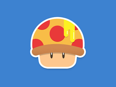 Mario's Pizza-shroom game italiana mario mushroom pizza sticker mule playoff