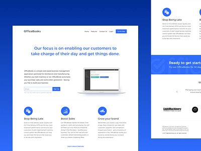 Sales Management analytics blue design gradient invoice landing page management manufacturing marketing products sales website